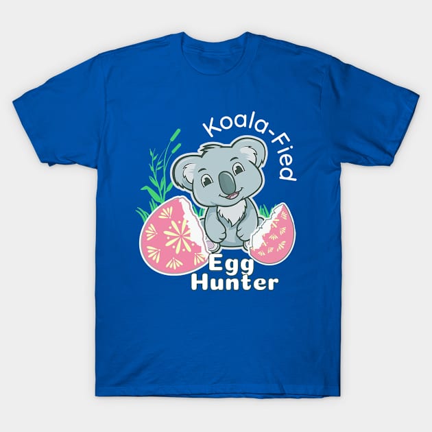 Koalafied Egg Hunter, Baby Koala Easter Pun T-Shirt by MzM2U